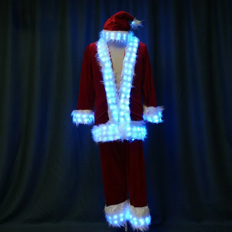 LED light Christmas adult performance bearded old man Santa Claus stage canary costume