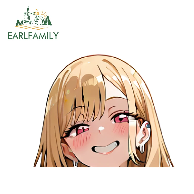 EARLFAMILY Beauty Kitagawa Marin Car Stickers Eye-Catching Tackle Box Decal Vinyl Suitable For Auto Camper RV Custom Printing