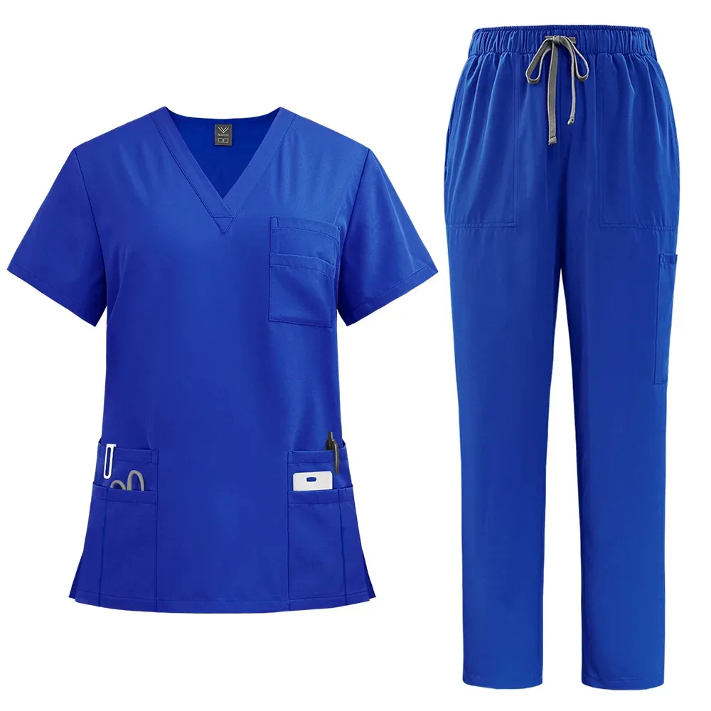 Slim Fit Scrubs Conjuntos para Mulheres, Uniformes Médicos, Hospital Vestuário Médicos, Enfermeiros Acessórios, Clínica Odontológica, Salão de beleza, Spa Workwear