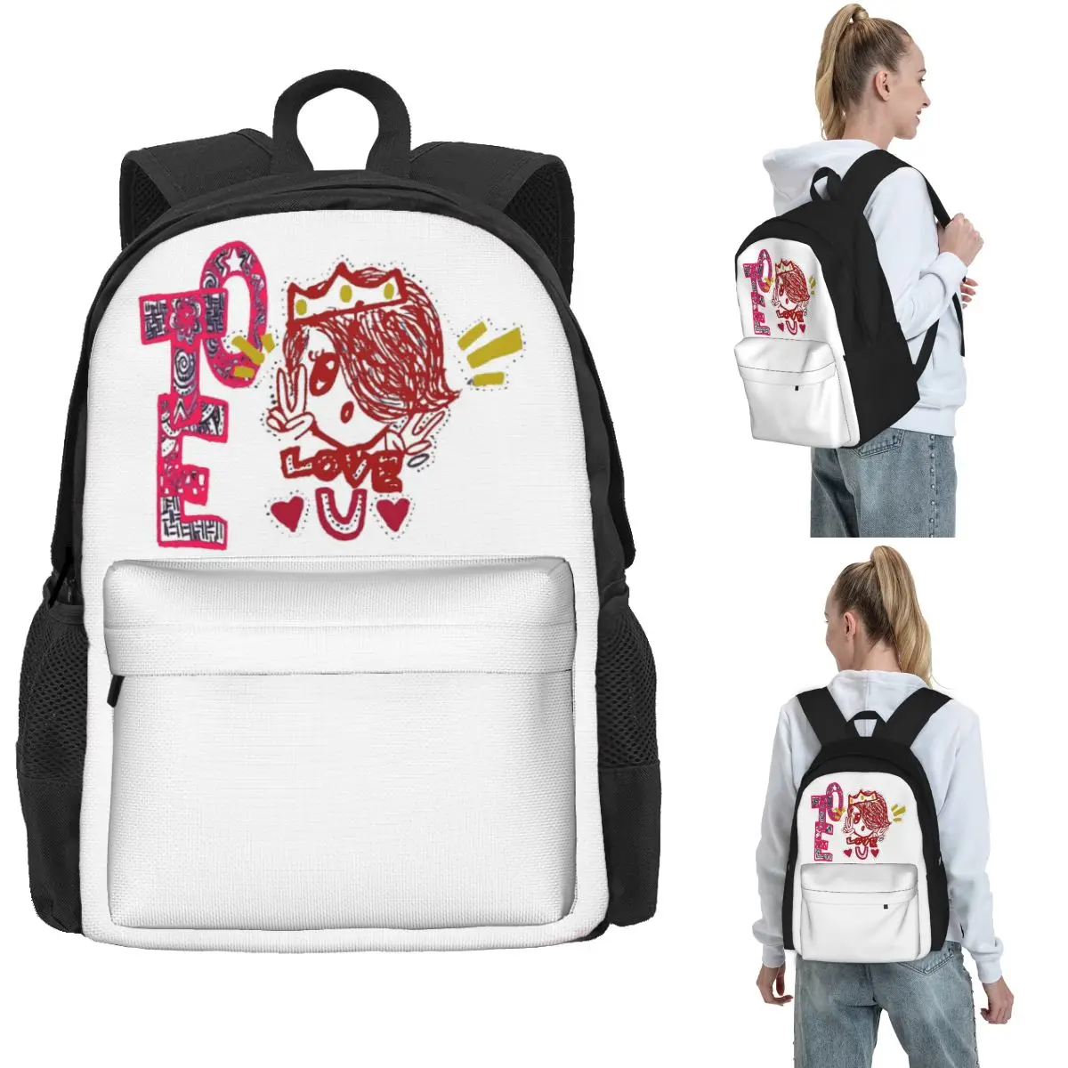 

Girl I Love You Backpack Hot Sale Daypack Large Capacity Children BookBag School Bag Shoulder Bags for Men Women