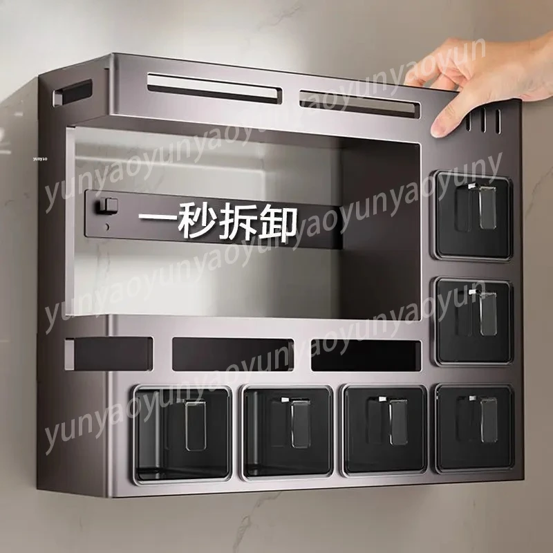 

Настенная полка-органайзер для специй, многоярусная полка для бутылок с маслом, солью, соевым соусом, экономит место на кухне