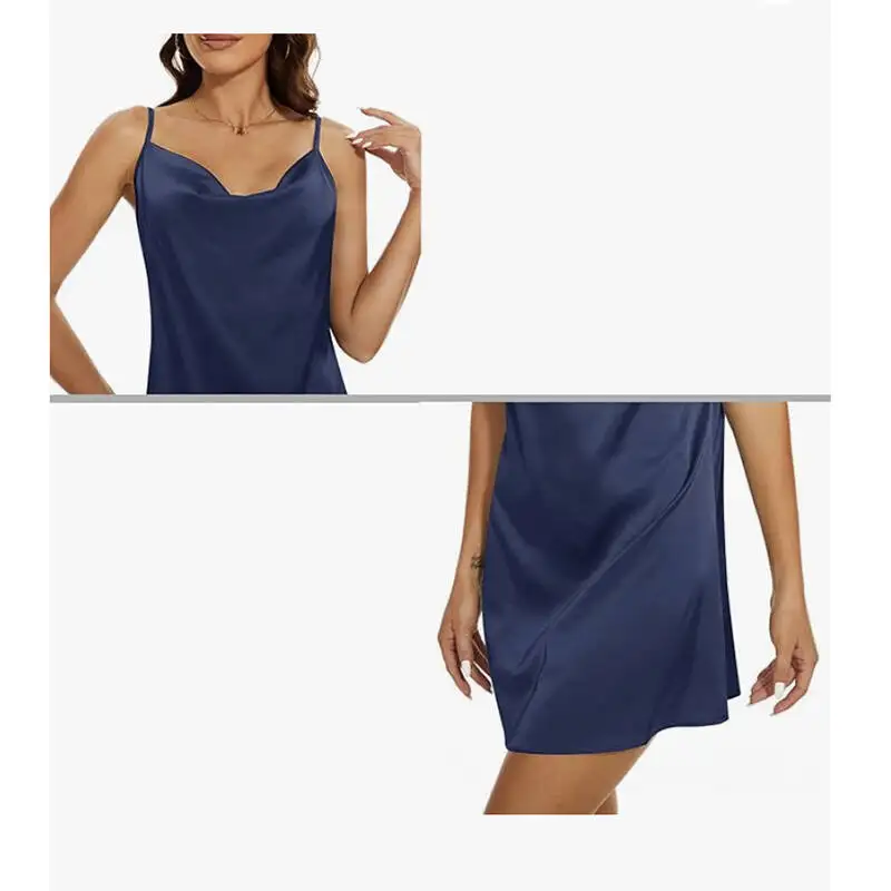 Women's Solid Nightgown Simple and Comfortable Silky Smooth Skin Friendly Available in Various Colors for a Good Night S Sleep