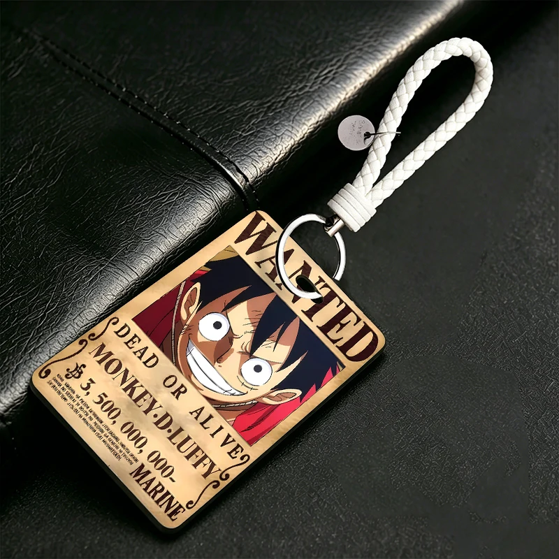 Cartoon One Piece Niedlicher Anime Luffy Kofferanhänger Tragbares Etikett für Herren Outdoor Reise Karte Bunte Doppelseitige Dekorationen