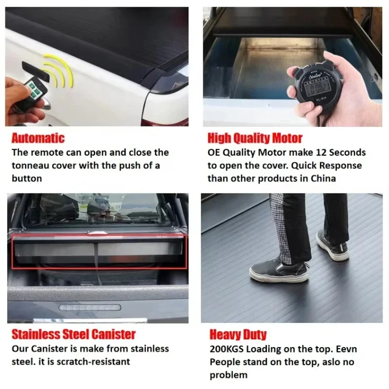 Yatilans Selected Durable Car PartsHigh Quality Automatic Roller Shutter Tonneau Cover Fit Truck Bed Pr