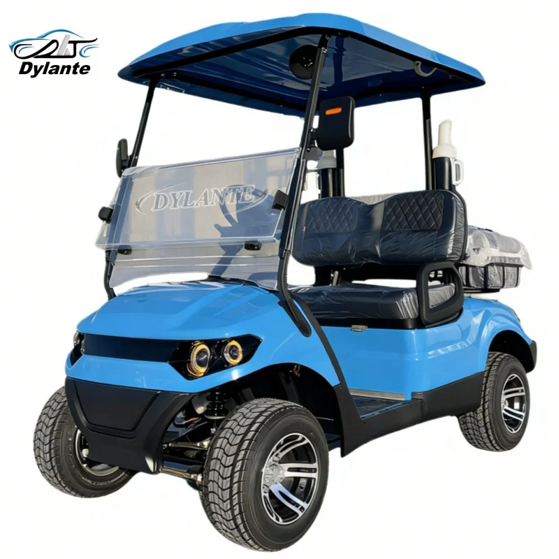 New Waterproof Speaker Bluetooth Music LED Turn Signal Lifted 2 4 Seater Electric Golf Cart With Touch Screen Multimedia Player