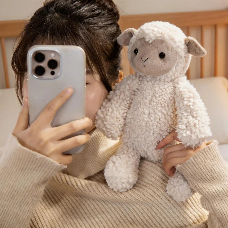 

30CM Plush Sheep and Cat Stuffed Animal Toys Set Soft Cuddly Lamb and Kitten Dolls for Kids Nursery Room Decoration Gift