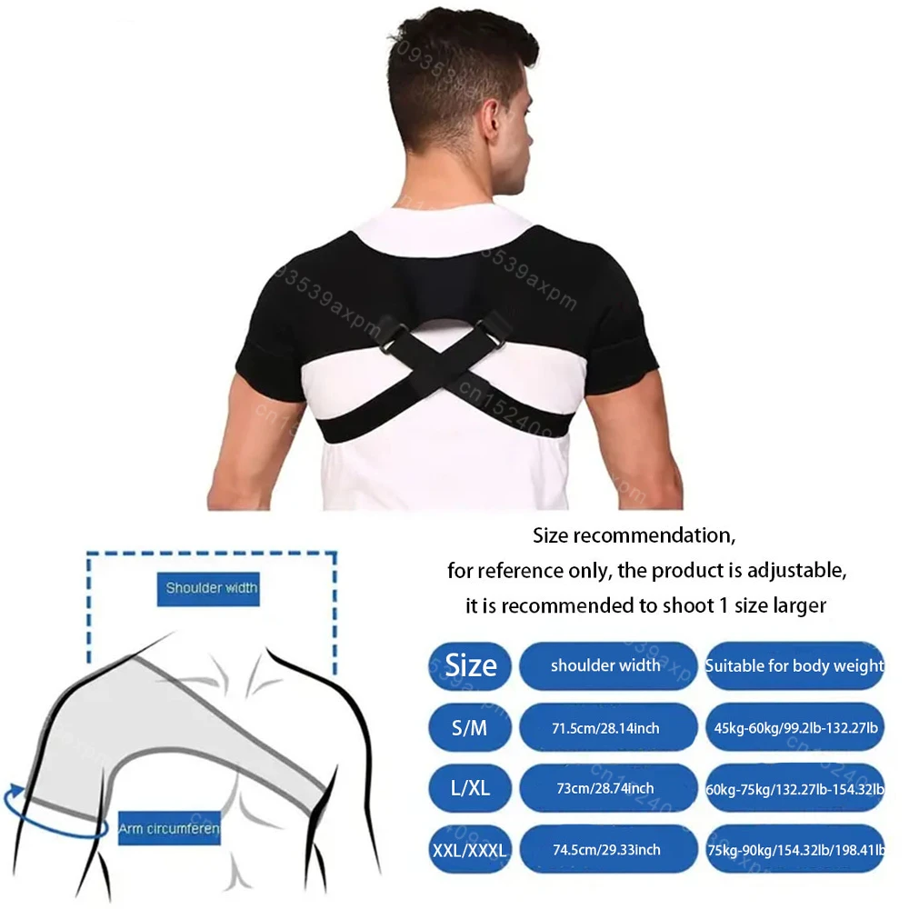 Adjustable Shoulder Support Strap Double Bandage Cross Compression Shoulder Brace Protector Strap Posture Correction Bandage