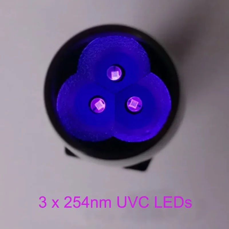 254/365/395nm UV LED Flashlight with ZWB3 Filter