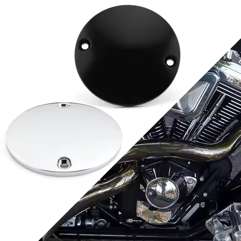 Motorbike Chrome/Black Ignition Timing Points Cover 2 Hole for Harley Big Twin 1970-1999 Sportster XL883 XL1200 1971-up
