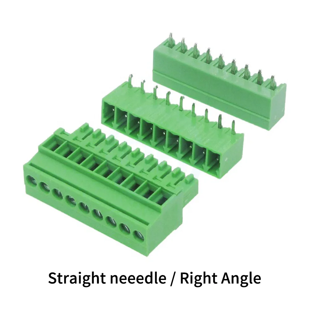 (5 PCS) KF 2EDGKA 15EDGKA + V R 3.81mm Riser Plug Terminal 3.81 Side Outlet Right Angle Straight Pin Male and Female Set 2-24P