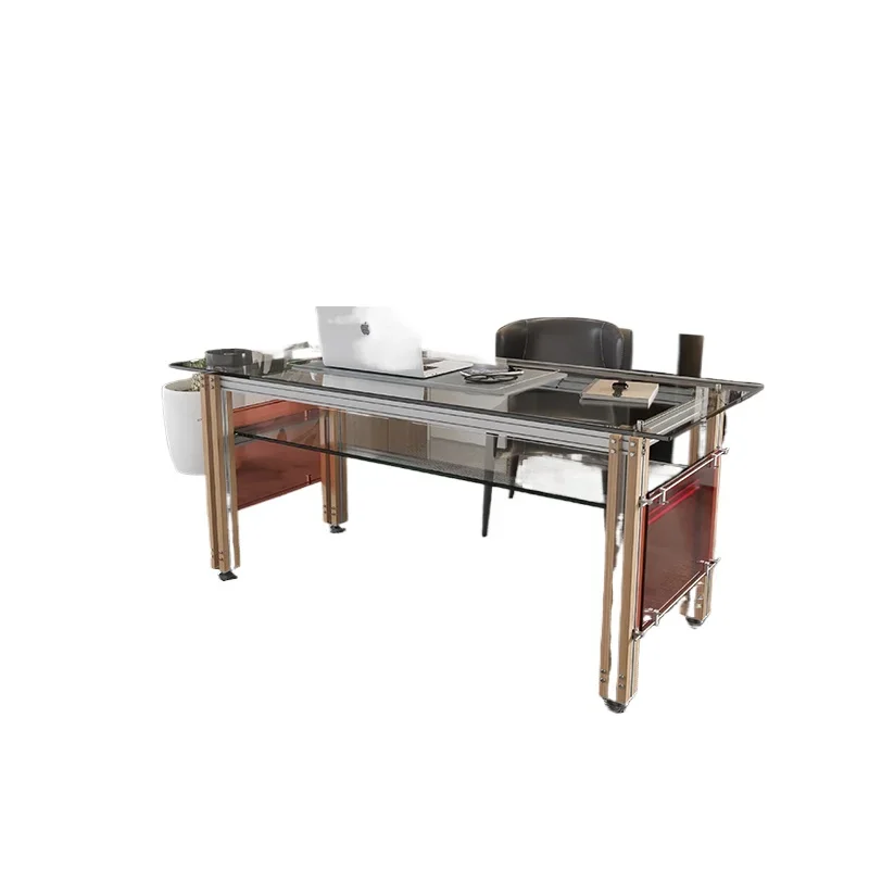 

Zhenghe aluminum profile tempered glass desk conference table long table office large table rectangular workbench