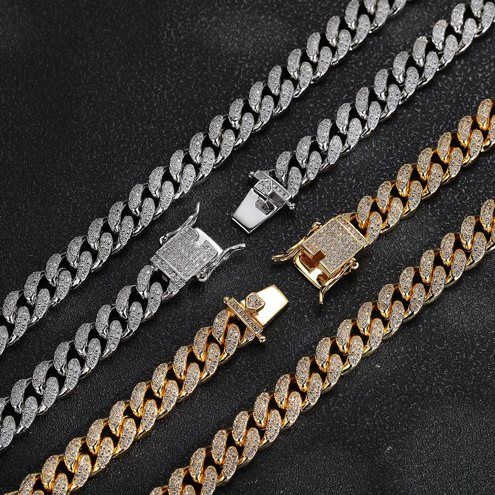 

10 мм двухрядный кубинский браслет с циркониевой цепочкой и цепочкой Iced Out в стиле хип-хоп, мужские украшения