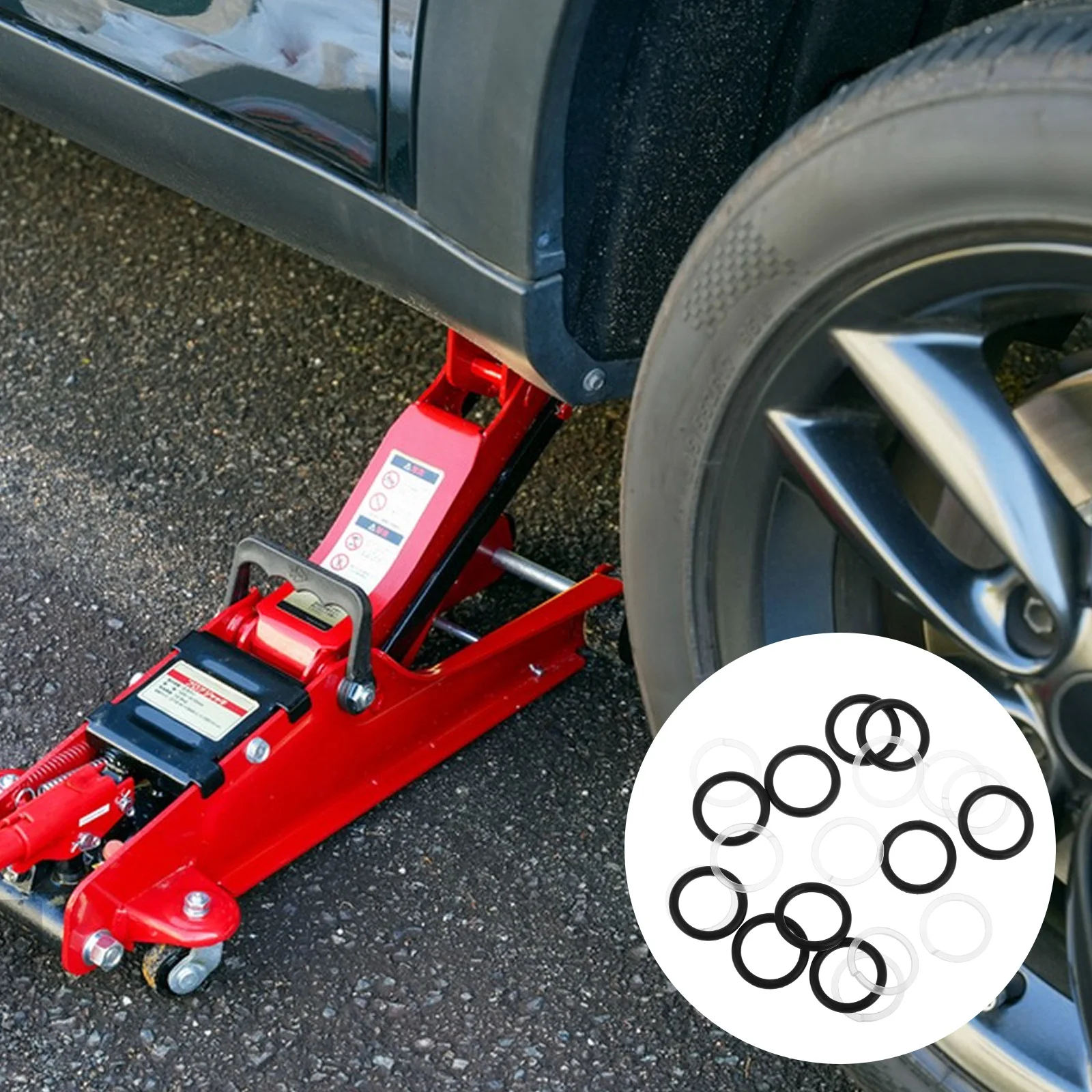 

20Pcs Hydraulic Horizontal Jack Oil Seal Replacement Kit Durable Wear Resistant High Sealing Jack Repair Supplies