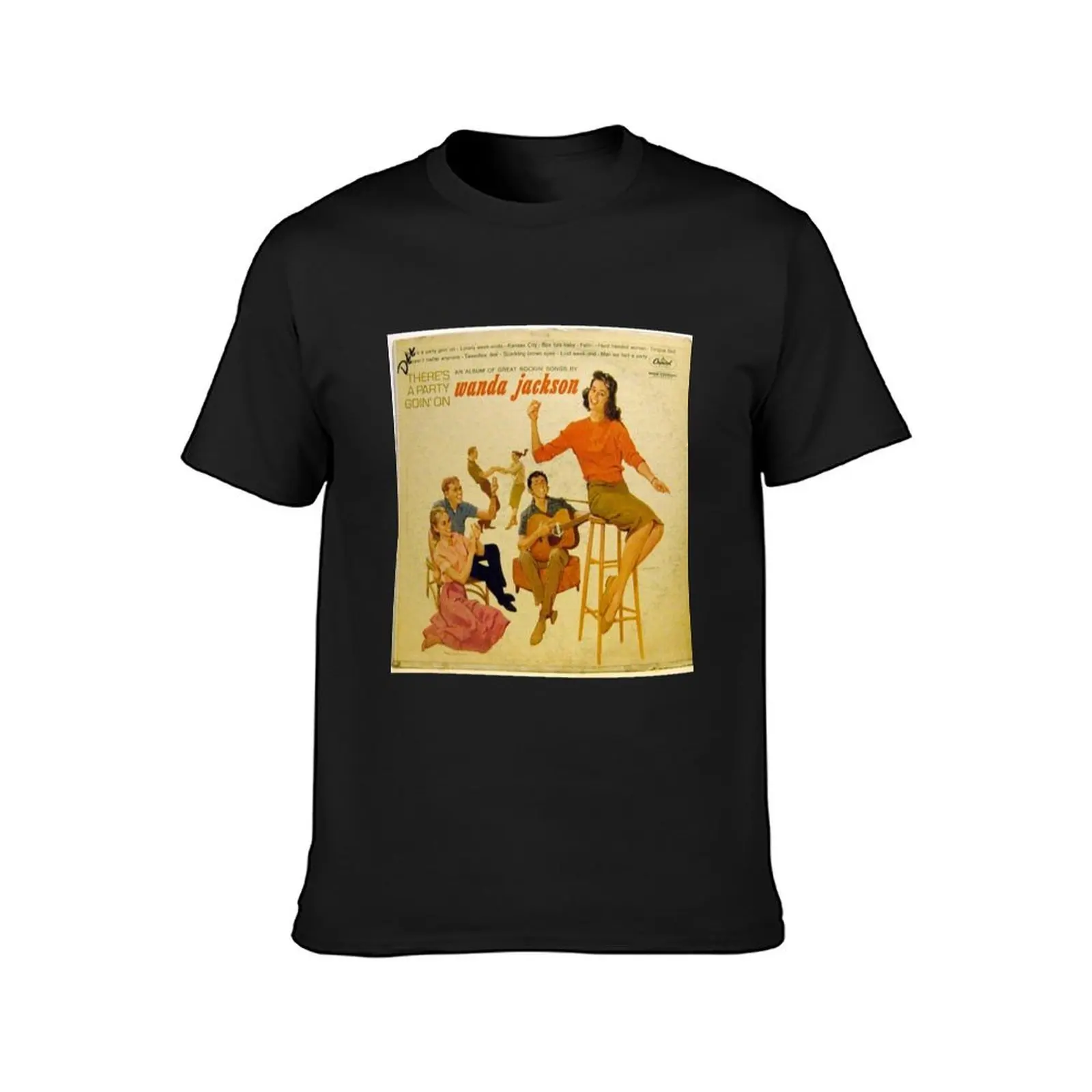 Wanda Jackson Rockabilly Lp 1950s Gene Vincent Unisex T‑Shirt Retro Rock Music Graphic Tee Quick‑Dry Casual Short Sleeve Tops