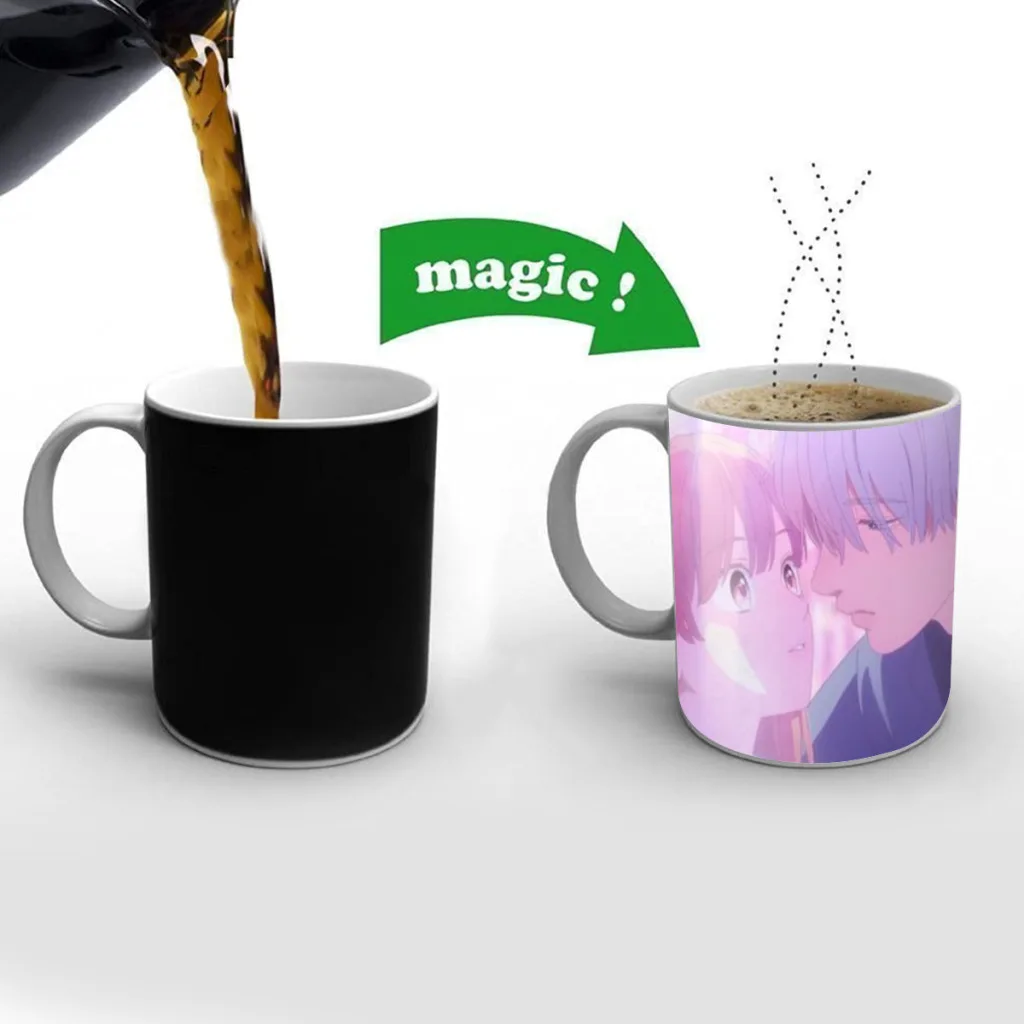 A Sign of Affection Anime Coffee Mugs Creativ Color Changing Milk Tea Cup Ceramic Magic Heat Sensitive Mug Gifts