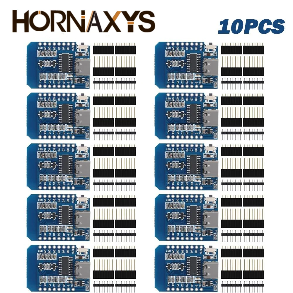 1-10PCS WeMos D1 Mini ESP8266 ESP-12F ESP12 Module WiFi Development Board TYPE-C Micro USB 3.3V Digital Pin For Arduino