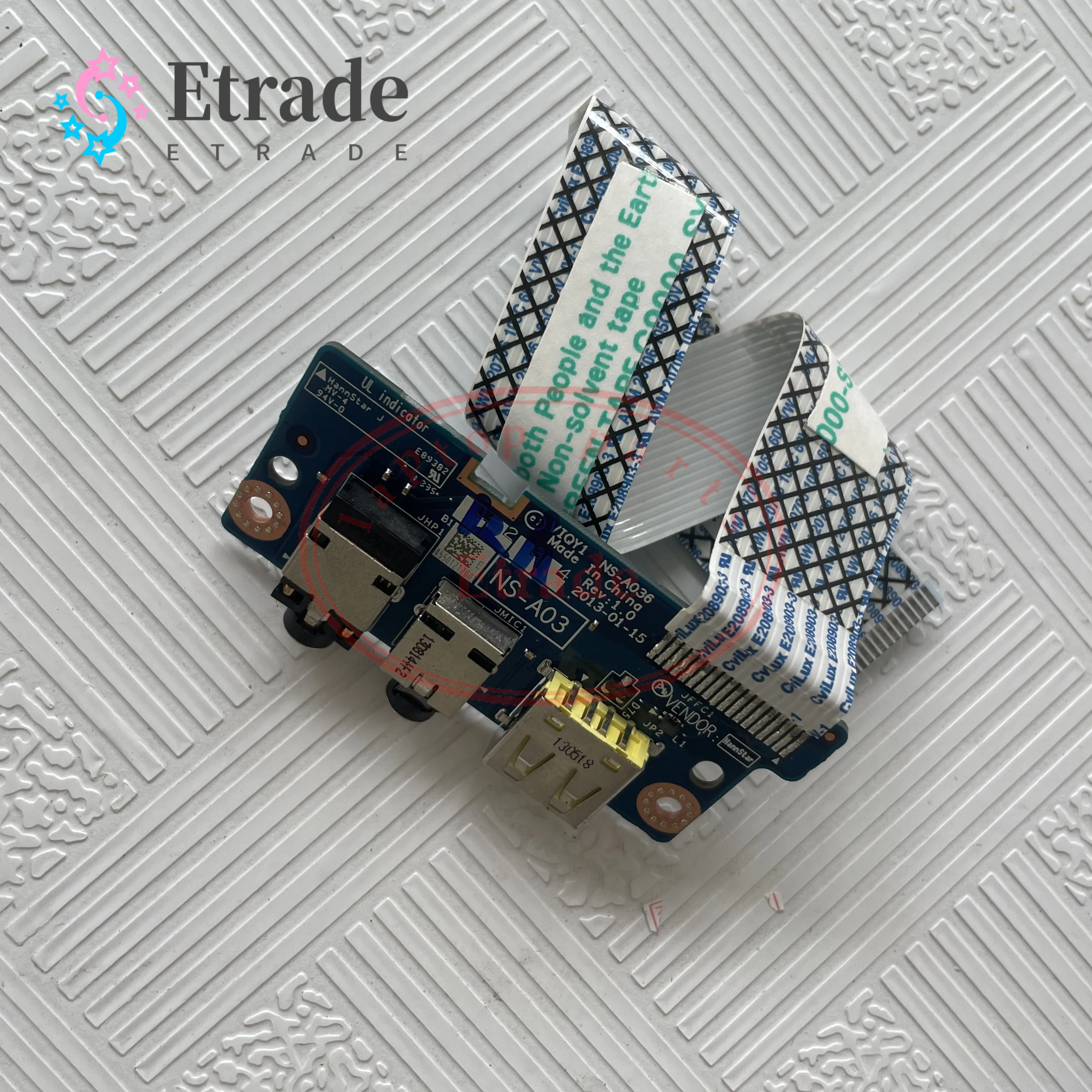New Original For Lenovo Ideapad Y500 Y510 Y510P Laptop Audio USB Board W/Cable  NS-A036 90002737