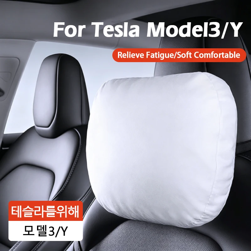 Für Tesla Model 3 Y S X Nackenkissen Einzigartig Gestaltetes Kopfstützenkissen Weiches Auto-Nackenstützkissen Innenraum-Zubehör