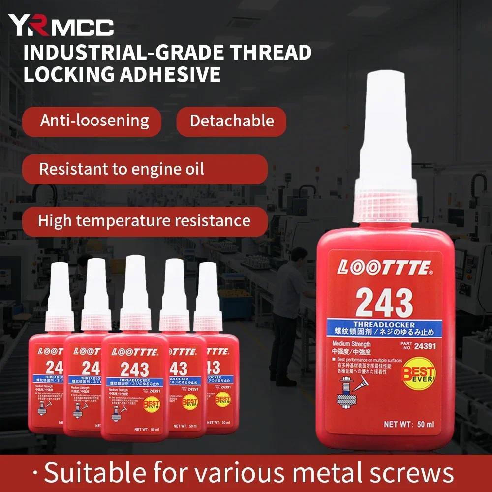 50/250ml Thread Locking Agent Sealant 50ml Anaerobic Glues Anti Loose Screw Glues Fastening Quickly Cured Threadlocker Adhesive