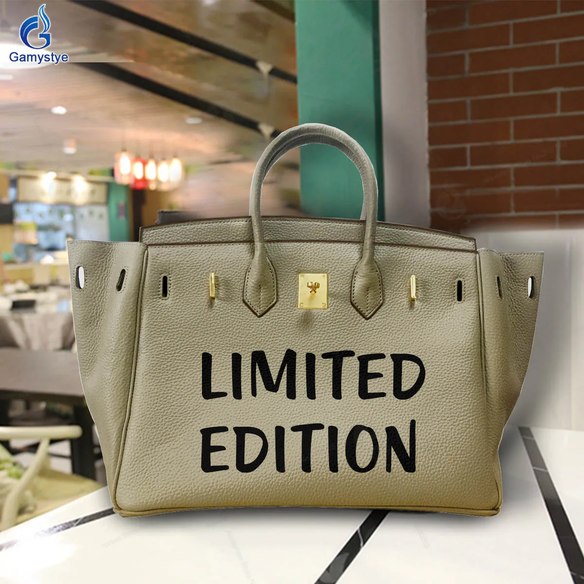 

Hand Draw Customize Art Black English graffiti Bags For women Handbags Designer Shoulder Bag Togo Leather Cowhide National Style