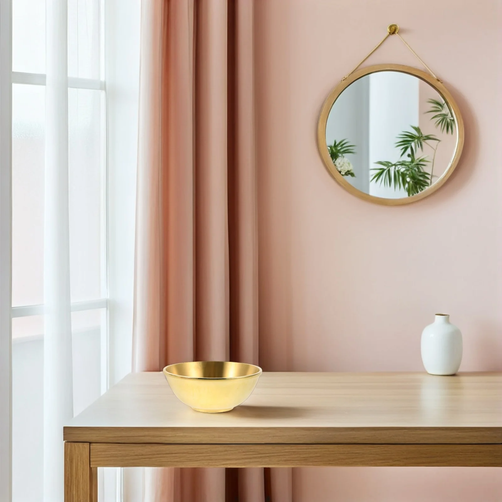 

Brass Water Offering Bowl 10Cm Supply Ritual Chalice Decorative Metal Incense Burner Serving