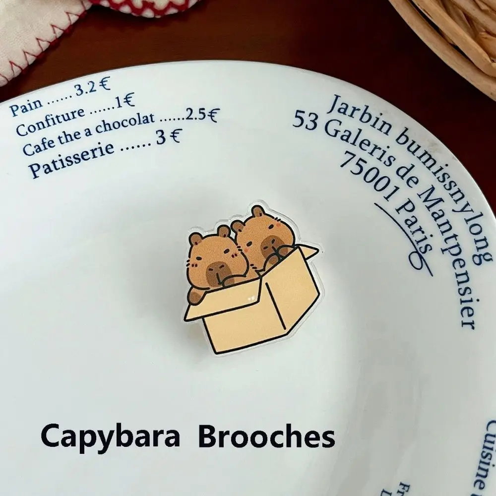 1 шт. кавайные Мультяшные булавки капибара акриловые ювелирные броши милая форма универсальные аксессуары для лацканов