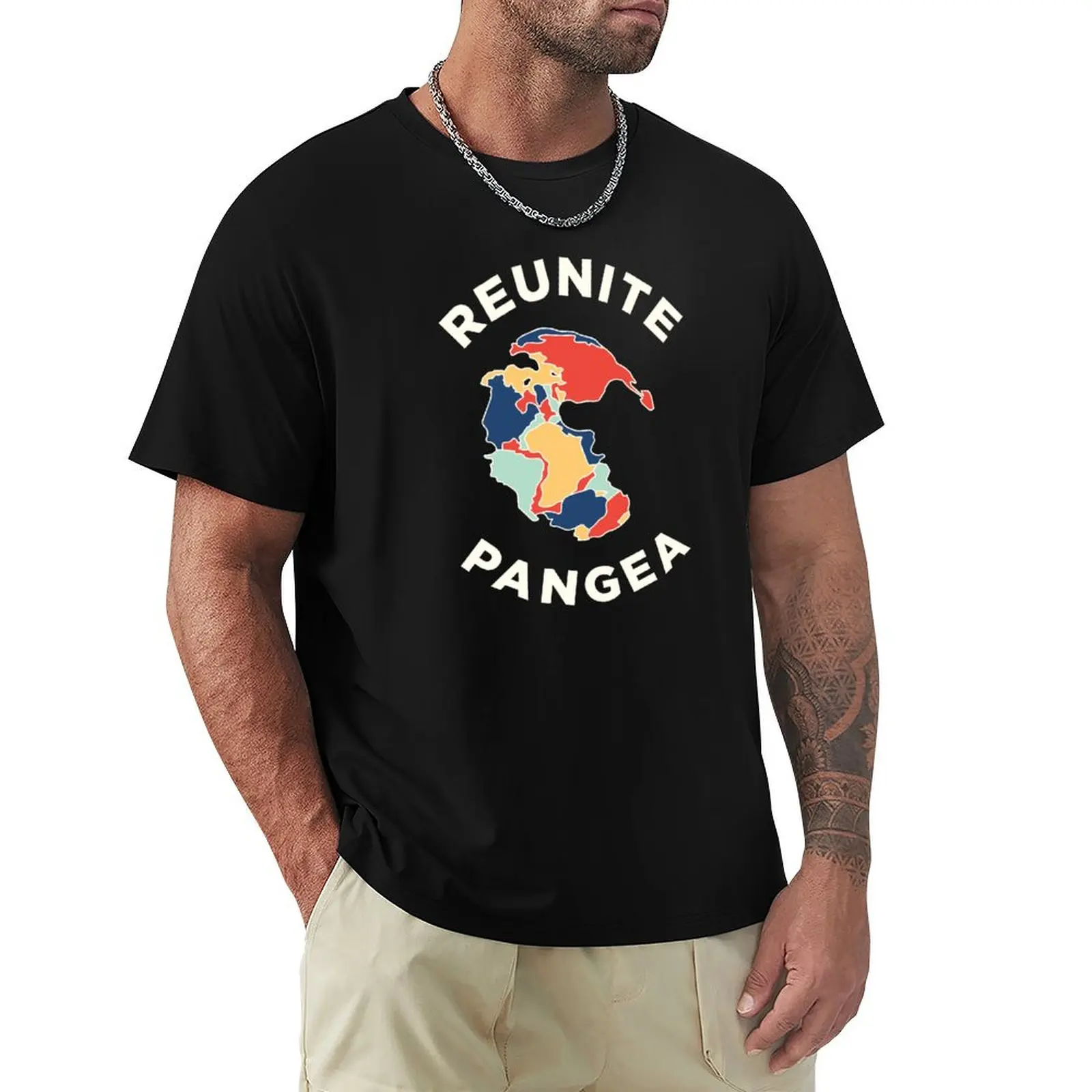 

REUNITE PANGEA T-Shirt Retro Style Print Casual Top