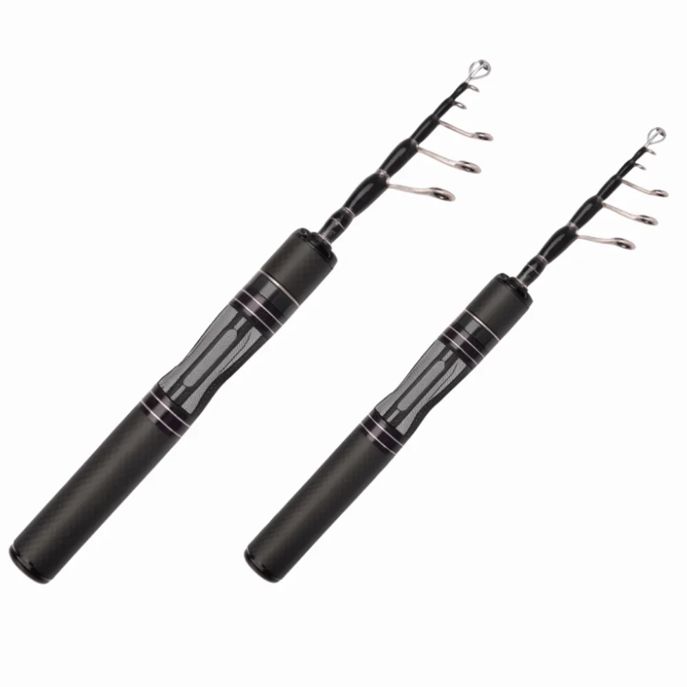 Carbon Handle Telescopic Fishing Rod Solid Tip 1.5m Length Ultralight Lure Rod 1.8m Length Telescopic Design Travel Fishing Rod