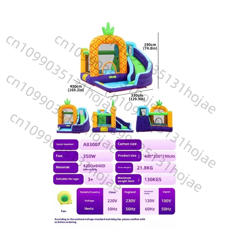 

Pineapple Inflatable Castle Indoor Small Children's Home Trampoline Slide Baby Playground