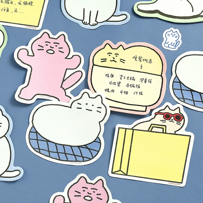 30sheets Cute Student Cat Post Notes Cute Student Message Memo Record N Times Posted Memo Pad Writing Pads  School Supplies