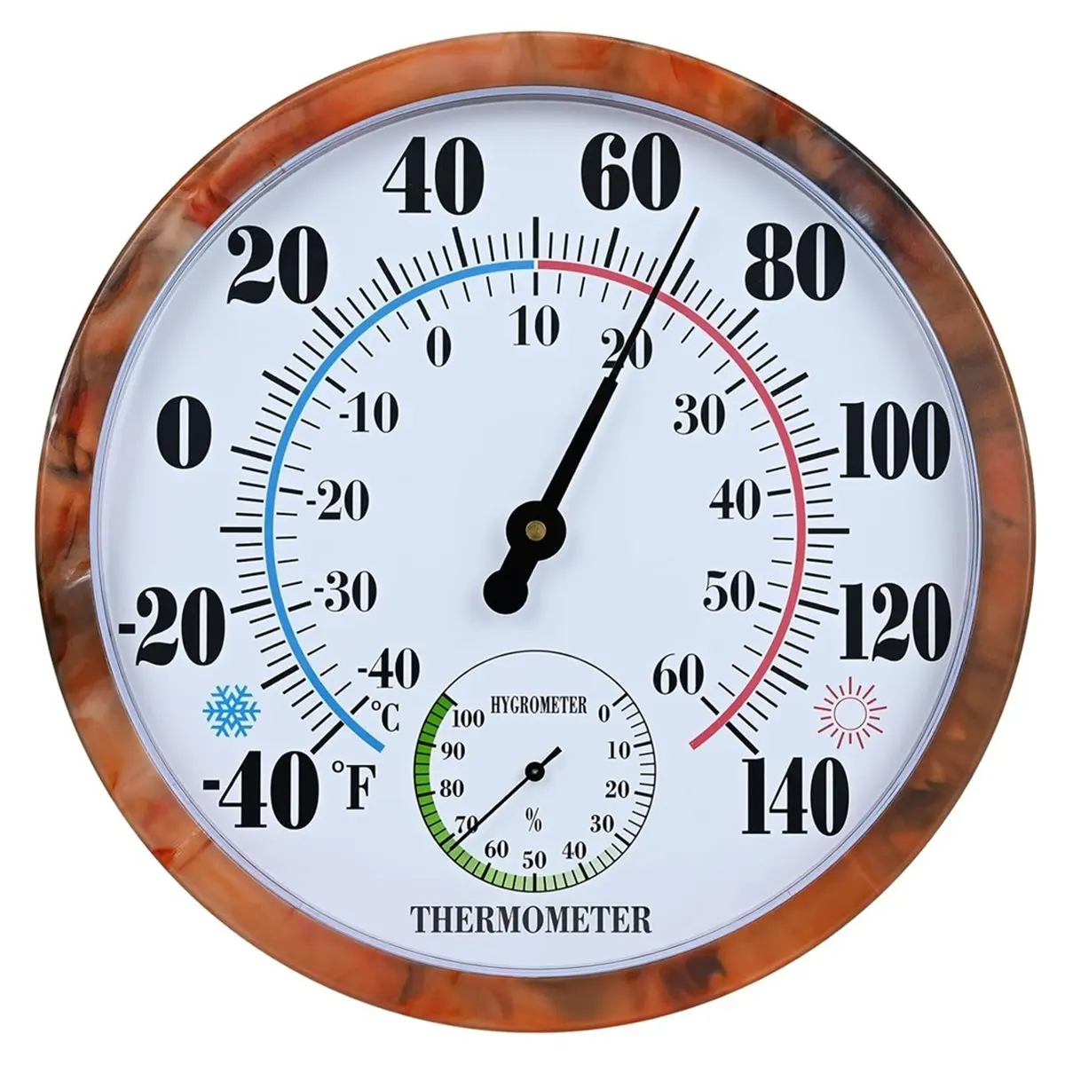 2026 New 10 Inch Indoor Outdoor Thermometer Hygrometer Combo, Large Analog Temperature Humidity Gauge, Wall Mount Thermometer