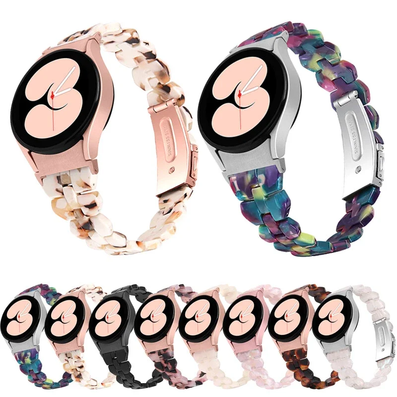 No Gaps Band for Samsung Galaxy Watch FE 7 6 5 4 40mm/44mm/43mm 5Pro Resin Bracelet for Galaxy Watch 6/4 Classic 46mm 47mm Strap