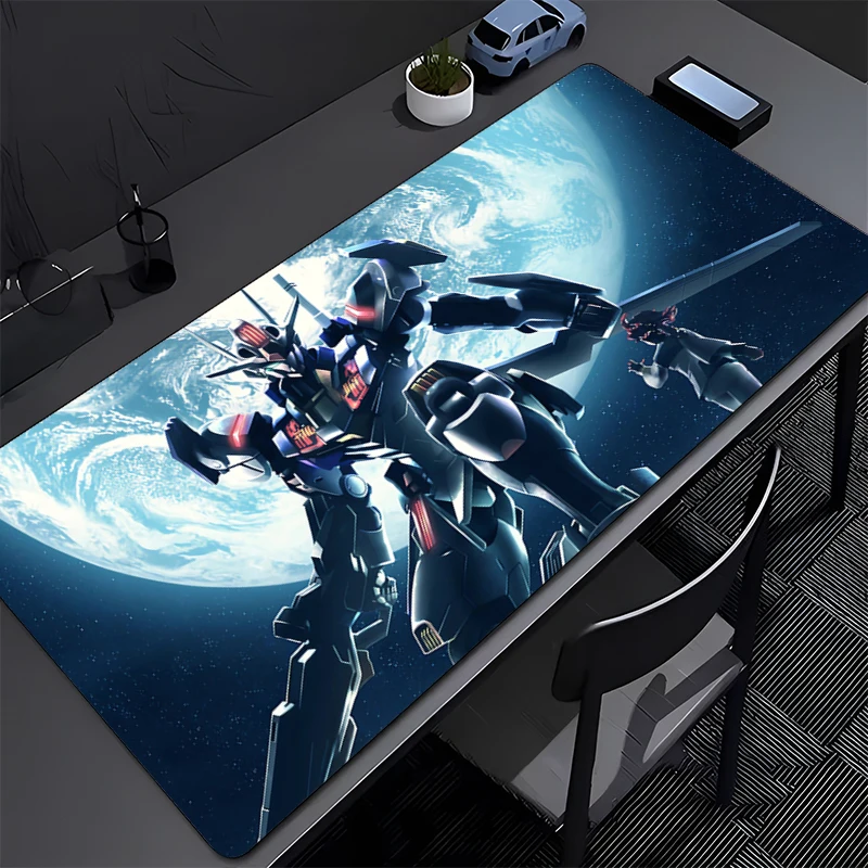 แผ่นรองเมาส์ขนาดใหญ่ลาย Gundam Mechanical Warrior สำหรับเกมเมอร์ แผ่นรองคีย์บอร์ด แผ่นรองเมาส์สำหรับโต๊ะเกม แผ่นรองเมาส์สำหรับพีซี