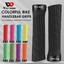 WEST BIKING Bicycle Handlebar Cover Soft Rubber MTB Road Bike Grips Shockproof Anti-Slip Colorful Grips Cycling Handlebar Grips