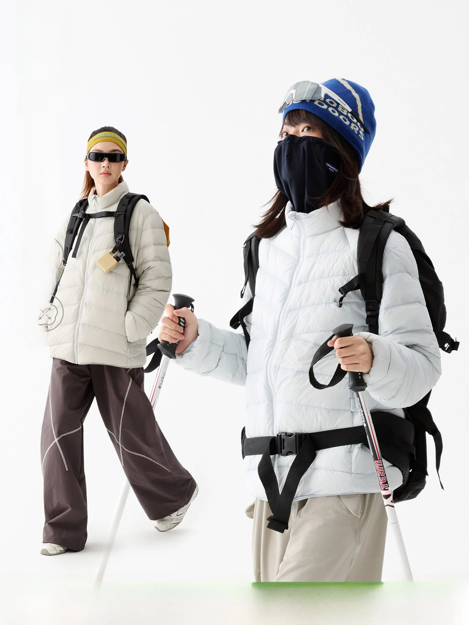 

OWOX Women's Lightweight Padded Jaet Stand Collar Warmth Slim Fit Du down Coat Thin Winter Outerwear for Couples