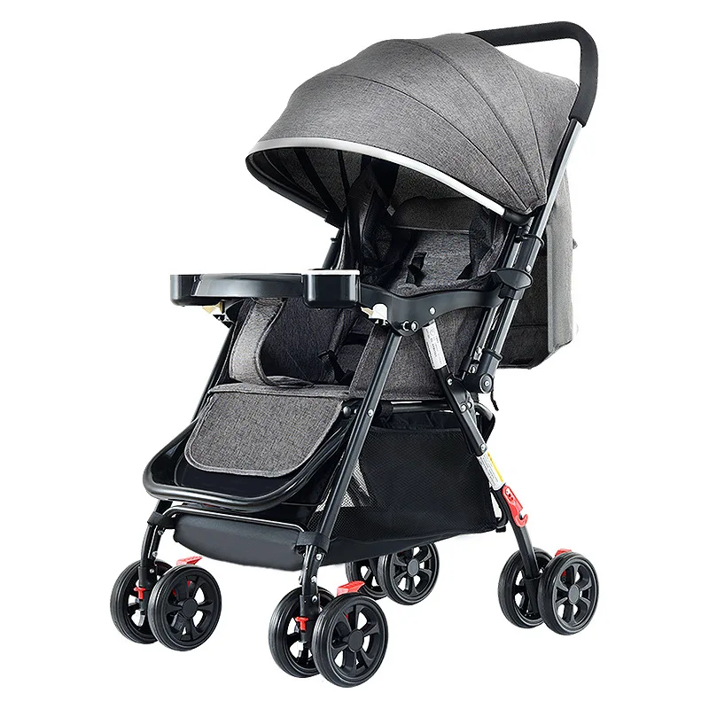 

Baby Stroller 3-in-1 Safe Comfortable Sitting Lying High Landscape Bidirectional Sleeping Basket Foldable Light Baby Stroller