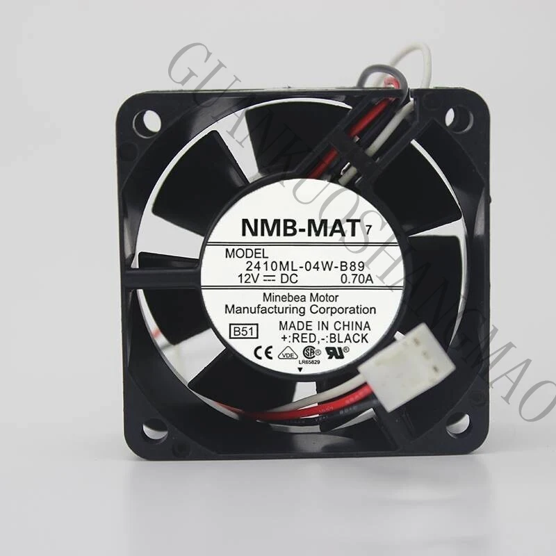 HJY 1-piece NMB Fan 2410ML-04W-B89 DC12V 0.7A 6025 6CM 3-pin server cooling fan
