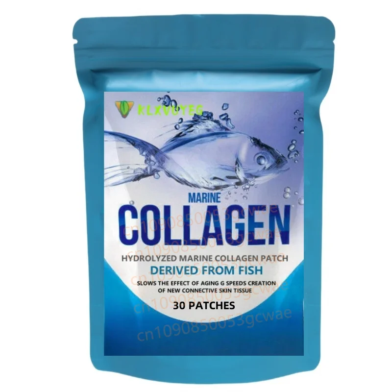 Hydrolyzed Fish Collagen Marine Tablets Skin Anti Ageing Tissue Joints 30 Patches, Transdermal Patches Made In The Usa