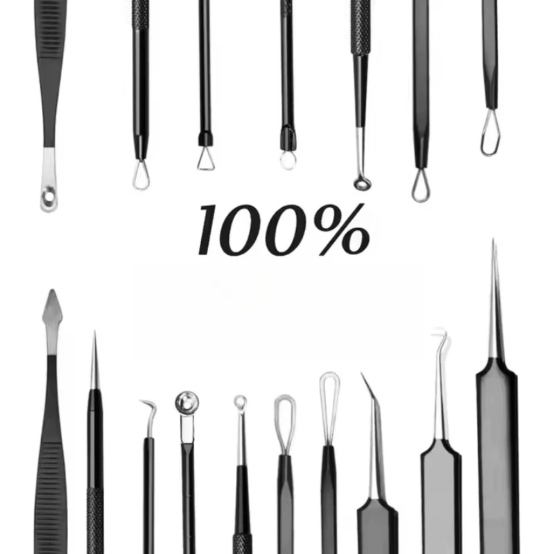 10 Stück professioneller Mitesser-Entferner, Komedonen-Extraktor zur einfachen Entfernung von Pickeln, Mitessern, Zit-Entfernung, Gesichts- und Nasen