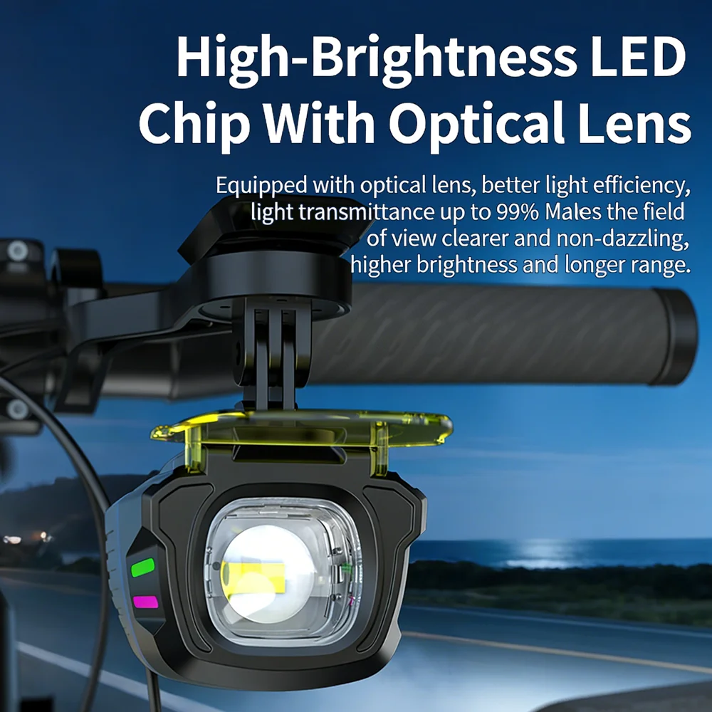 Bike Headlight Highlight Cycling Front Light Rechargeable Bicycle Lighting Wireless Remote Control Multi-functional Bike Lantern