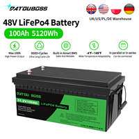 DATOUBOSS 48V 100Ah LiFePO4 Battery – 5120Wh Ultra-High Capacity, 100A Continuous Discharge, 8000+ Cycle Lifespan，ABS Enclosure