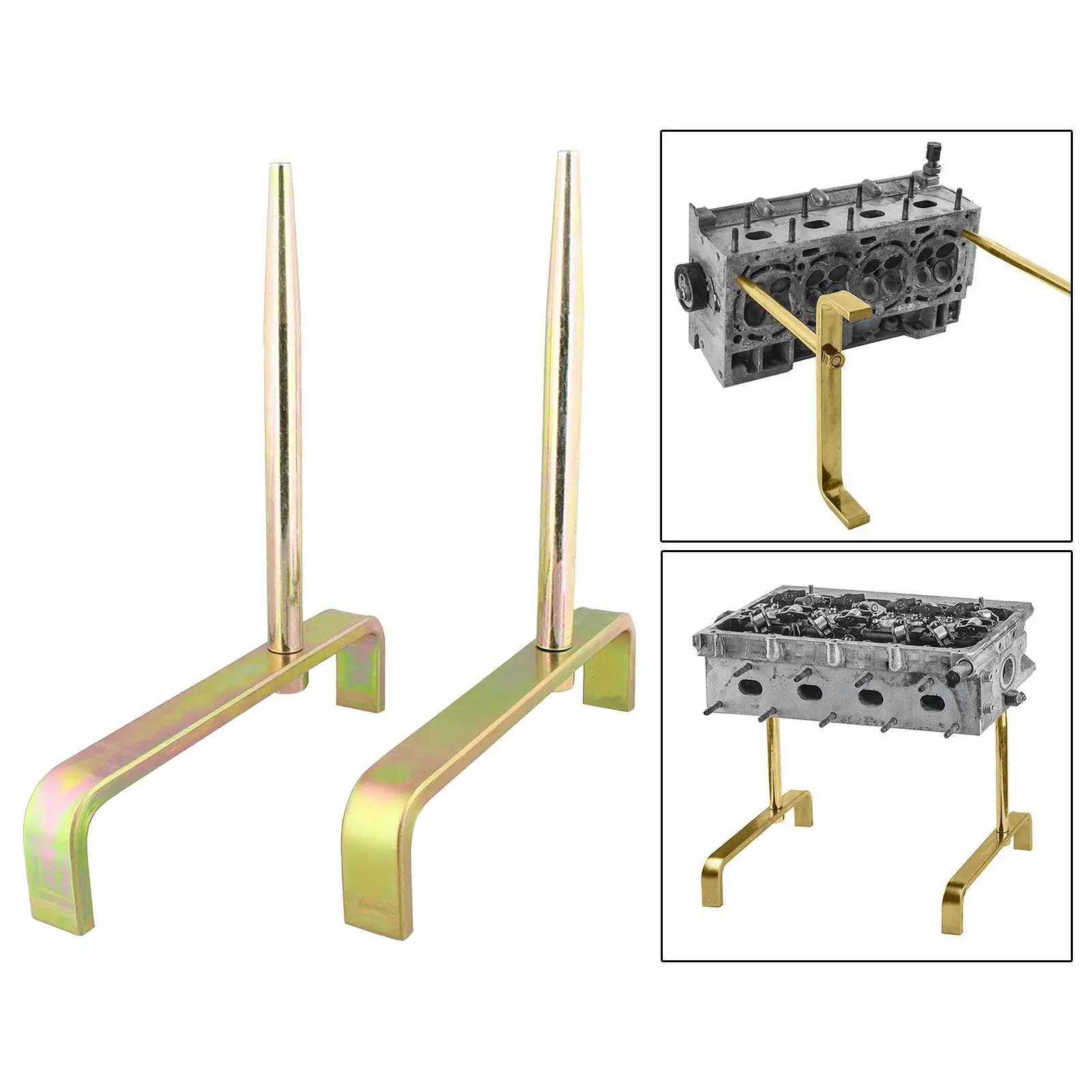 2 Pieces Cylinder Head Holder Tapered Mandrels Solid Easy Disassembly Engine Cylinder Head Bracket for Engine Maintenance