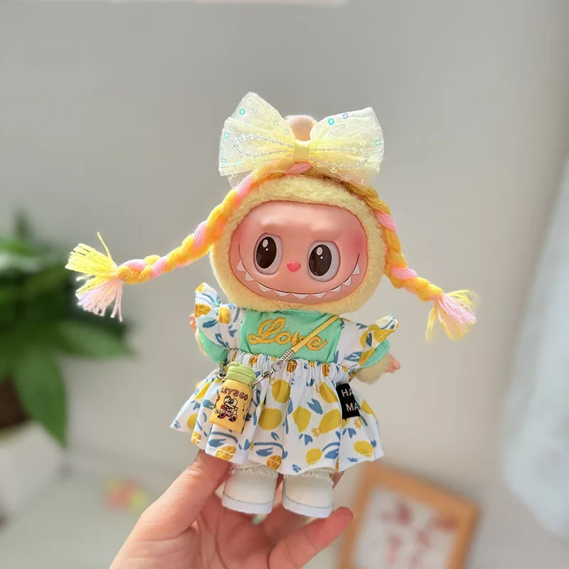 

17cm Labubu 1-3 Gen Doll Outfits | Rainbow Floral Suspender Pants | Clothes for Labubu Pendants Accessories