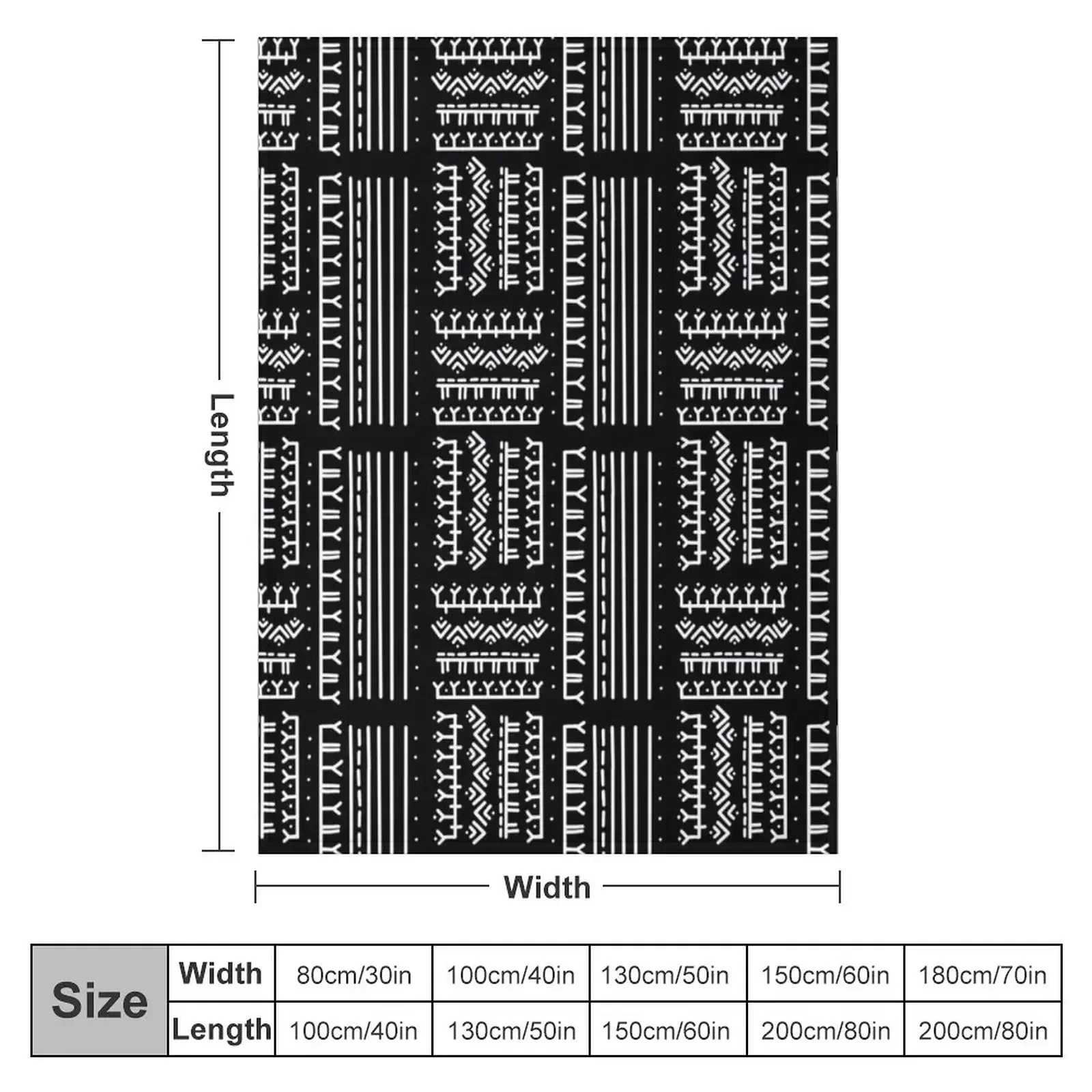 Inuit Tattoo Pattern White on Black Throw Blanket couch cozy soft plush fuzzy picnic outdoor blanket