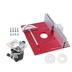 Aluminium Router Table Insert Plate & Universal Plastic Base, for Trimmer Electric Wood Milling DIY Woodworking Working Benche