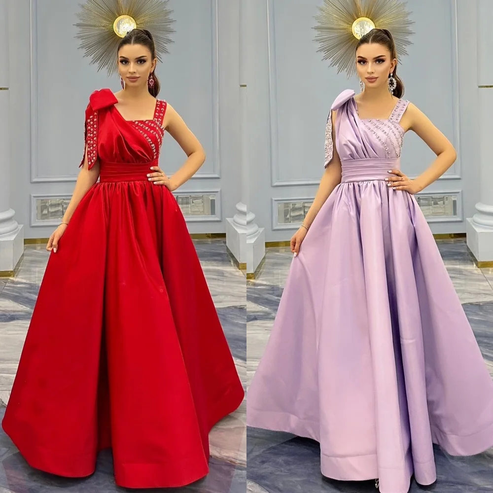 Vestidos de Quinceañera de satén con diamantes de imitación, vestido de fiesta Formal de alta calidad, línea A, largo hasta el suelo