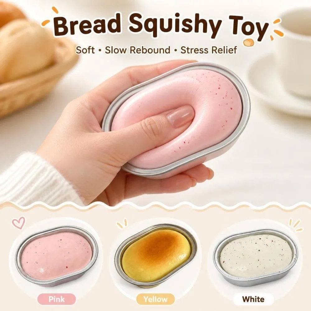 Creative Simulated Steamed Egg Cake Fidget Slow Rising Sticky Bread Squishy Hand Relax Pinch Sensory Fidget Ball Children Gift