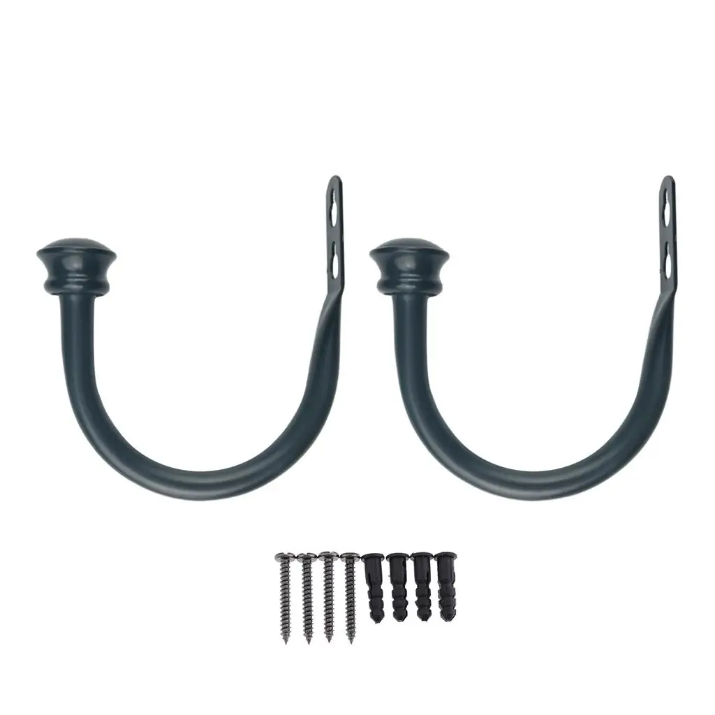Curtain Holder Wall Hook Metal Iron Curtain Rod Hooks Self Adhesive Curtain Accessories for Home Decor