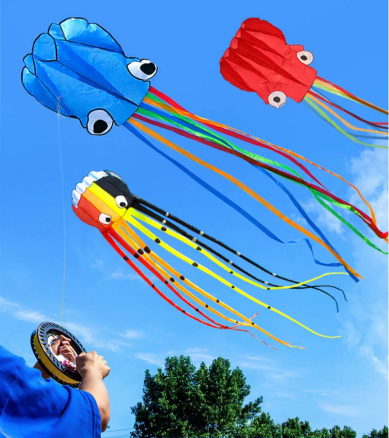 จัดส่งฟรีOctopus Kites Soft Kitesบินสําหรับผู้ใหญ่Kites Professional Wind Kites Inflatable KitesเจลBlasterร่มชูชีพ