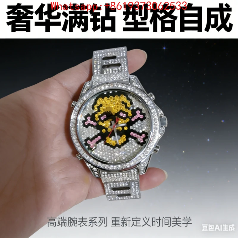 Customized New Fashion Trend Rhinestone Leopard Head Quartz Czech Leopard Skull Watch Limited Edition Classic Watch